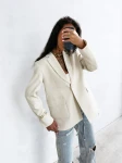 Marynarka damska OLAVOGA VALTAR 2026 ecru - maWer Fashion