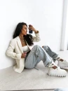 Marynarka damska OLAVOGA VALTAR 2026 ecru - maWer Fashion