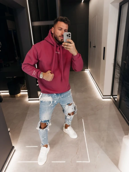 Bluza męska OLAVOGA ADORE MEN 2026 brudny róż - maWer Fashion