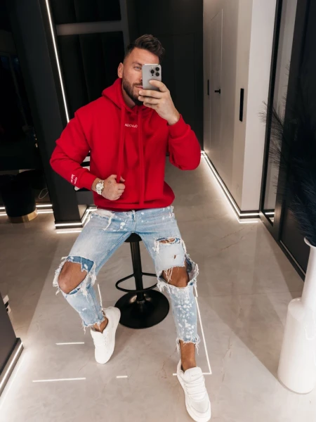 Bluza męska OLAVOGA ADORE MEN 2026 czerwona - maWer Fashion