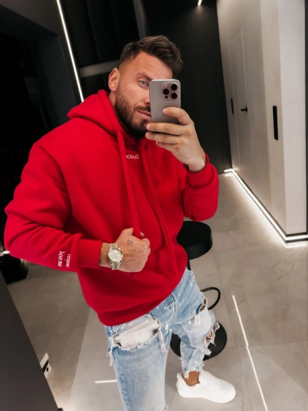 Bluza męska OLAVOGA ADORE MEN 2026 czerwona - maWer Fashion