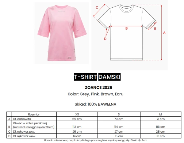T-shirt damski OLAVOGA ZOANCE 2026 ecru - maWer Fashion