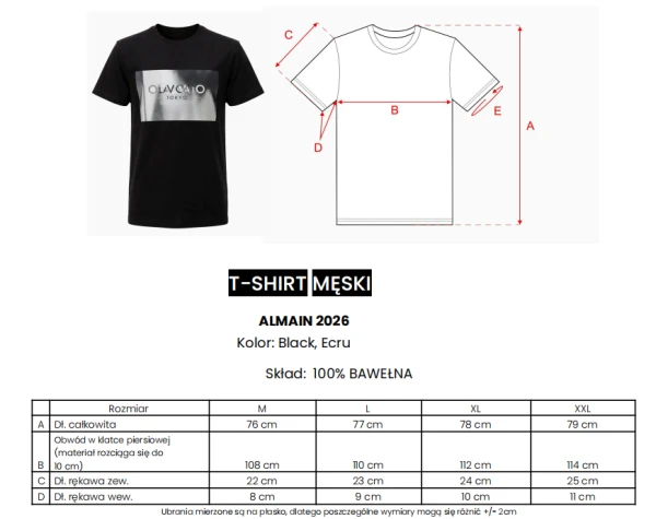 T-shirt męski OLAVOGA ALMAIN 2026 ecru - maWer Fashion