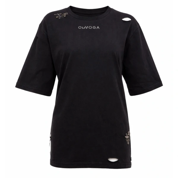 T-shirt damski OLAVOGA ZOANCE 2026 szary - maWer Fashion