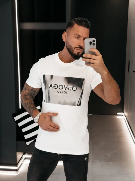 T-shirt męski OLAVOGA ALMAIN 2026 ecru - maWer Fashion