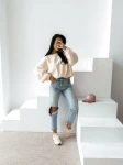 Bluza damska OLAVOGA ELENA 2026 pudrowy róż - maWer Fashion