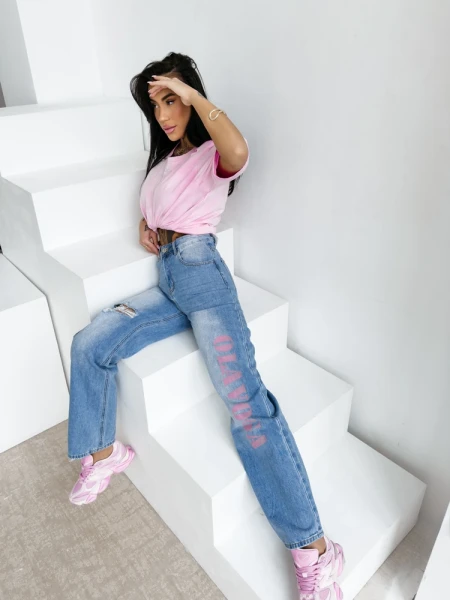 Spodnie damskie jeansy OLAVOGA LOVERI 2026 ciemny jeans - maWer Fashion
