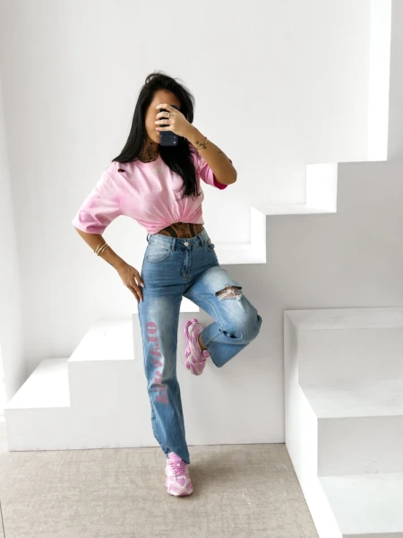 Spodnie damskie jeansy OLAVOGA LOVERI 2026 ciemny jeans - maWer Fashion