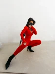 Kombinezon damski OLAVOGA NATIA 2026 czerwony - maWer Fashion