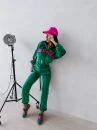 Welurowy komplet damski OLAVOGA AVONI 2026 głęboka zieleń - maWer Fashion