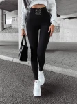 Legginsy damskie OLAVOGA NOIR czarne - maWer Fashion