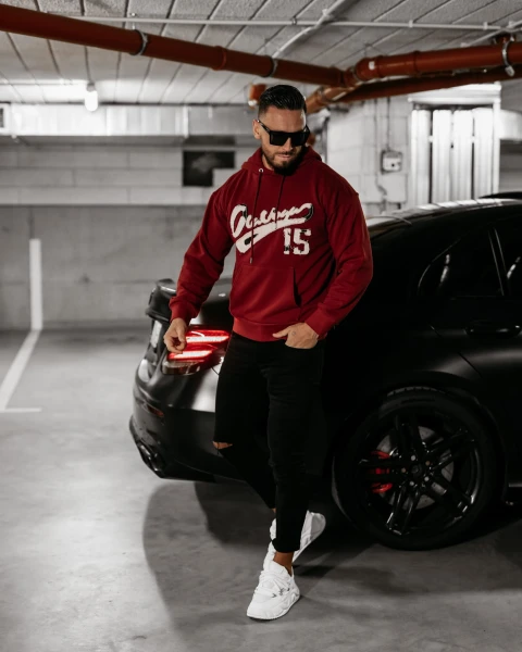 Bluza męska OLAVOGA WILD bordo - maWer Fashion