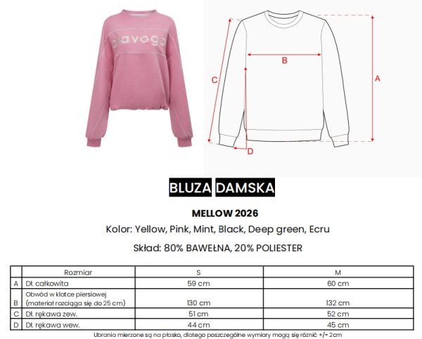 Bluza damska OLAVOGA MELLOW 2026 żółty - maWer Fashion
