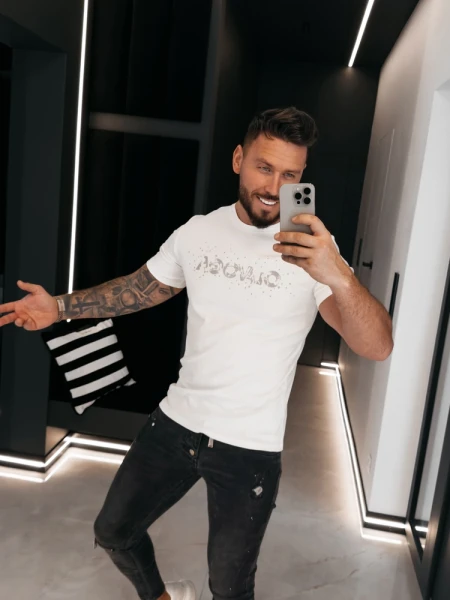 T-shirt męski OLAVOGA BIX 2026 ecru - maWer Fashion