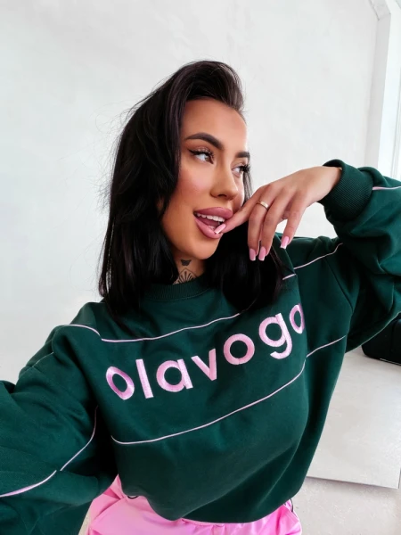 Bluza damska OLAVOGA MELLOW 2026 głęboka zieleń - maWer Fashion