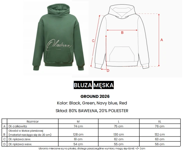 Bluza męska OLAVOGA GROUND 2026 czerwona - maWer Fashion