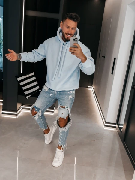 Bluza męska OLAVOGA PLUME 2026 jasny niebieski - maWer Fashion