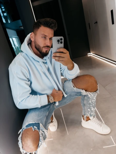 Bluza męska OLAVOGA PLUME 2026 jasny niebieski - maWer Fashion