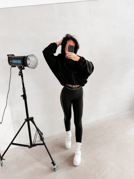 Legginsy damskie OLAVOGA GLITZ 2026 czarne - maWer Fashion