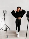 Legginsy damskie OLAVOGA GLITZ 2026 czarne - maWer Fashion