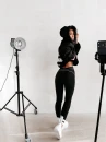 Legginsy damskie OLAVOGA GLITZ 2026 czarne - maWer Fashion