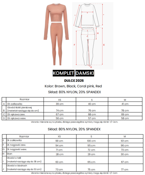 Komplet damski OLAVOGA DULCE 2026 koral róż - maWer Fashion