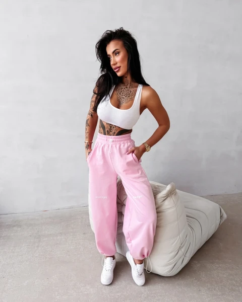 Spodnie damskie OLAVOGA NEST 2026 róż - maWer Fashion