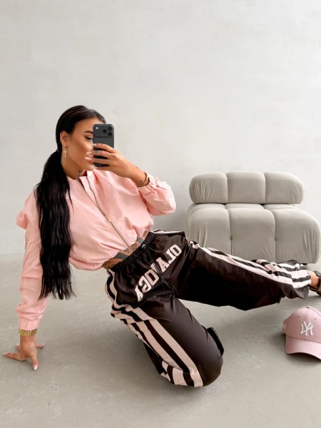 Spodnie damskie OLAVOGA DANCE 2026 brąz - maWer Fashion