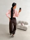 Spodnie damskie OLAVOGA DANCE 2026 brąz - maWer Fashion