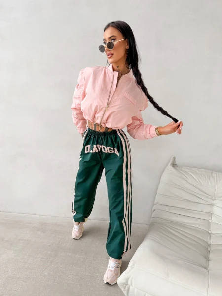 Spodnie damskie OLAVOGA DANCE 2026 głęboka zieleń - maWer Fashion