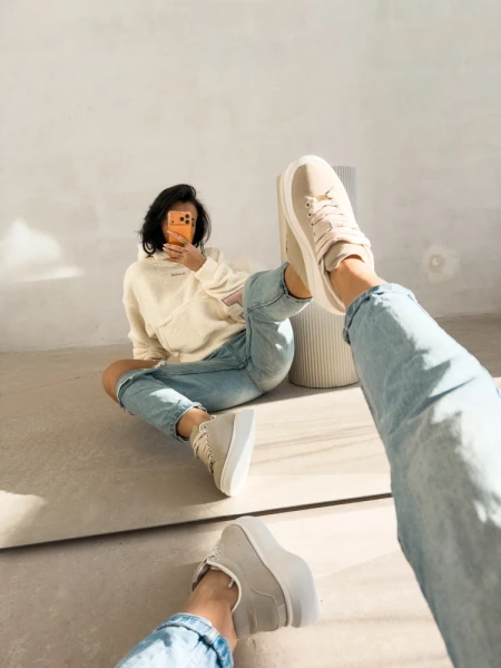 Buty damskie sneakersy OLAVOGA MERLO 2026 beżowe - maWer  Fashion