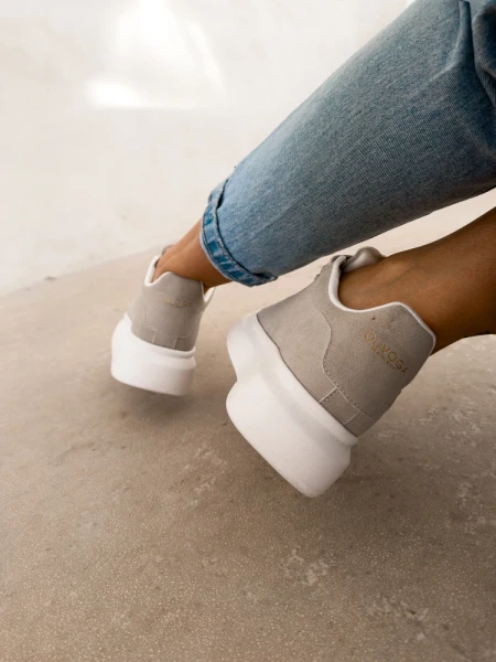 Buty damskie sneakersy OLAVOGA MERLO 2026 beżowe - maWer  Fashion