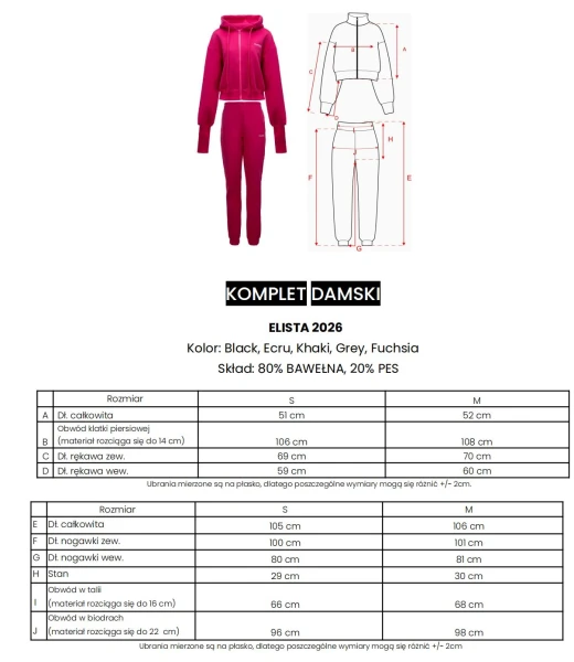 Komplet damski OLAVOGA ELISTA 2026 fuksja - maWer Fashion