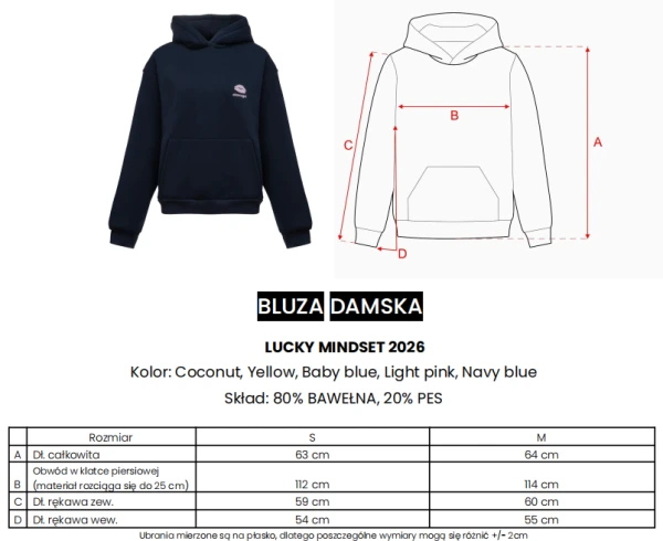 Bluza damska OLAVOGA LUCKY MINDSET 2026 granatowy - maWer Fashion