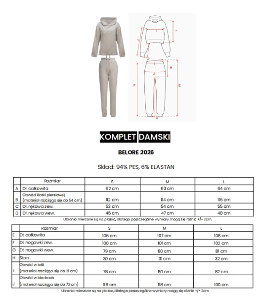 Welurowy komplet damski OLAVOGA BELORE 2026 ecru - maWer Fashion