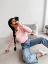 Sweter damski OLAVOGA ZAIO 2026 pudrowy róż - maWer Fashion