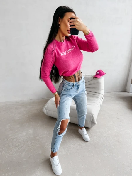 Sweter damski OLAVOGA ZAIO 2026 amarant- maWer Fashion