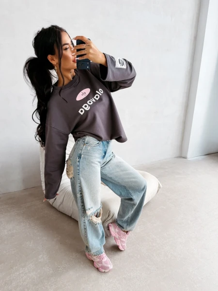 Bluza damska OLAVOGA URBAN ROYAL 2026 grafit - maWer Fashion
