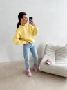 Bluza damska OLAVOGA LUCKY MINDSET 2026 żółta  - maWer Fashion