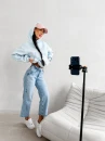 Bluza damska OLAVOGA LUCKY MINDSET 2026 jasny niebieski - maWer Fashion