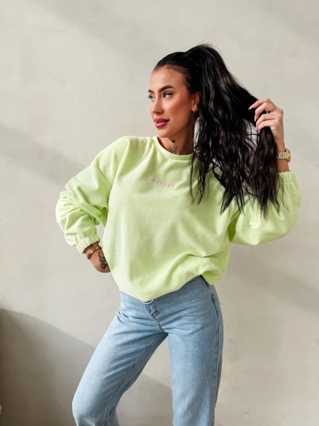 Bluza damska OLAVOGA VELVORA 2026 limonka - maWer Fashion