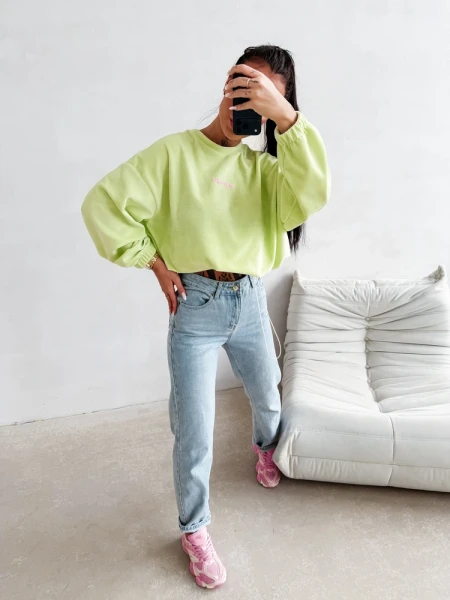 Bluza damska OLAVOGA VELVORA 2026 limonka - maWer Fashion