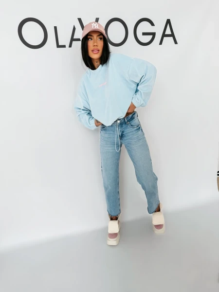 Bluza damska OLAVOGA VELVORA 2026 błękitna - maWer Fashion