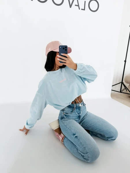 Bluza damska OLAVOGA VELVORA 2026 błękitna - maWer Fashion