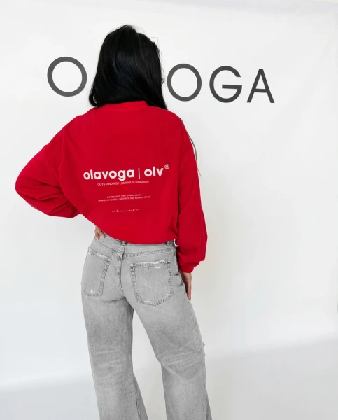 Bluza damska OLAVOGA VELVORA 2026 czerwona - maWer Fashion