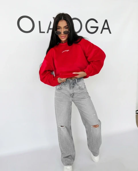 Bluza damska OLAVOGA VELVORA 2026 czerwona - maWer Fashion