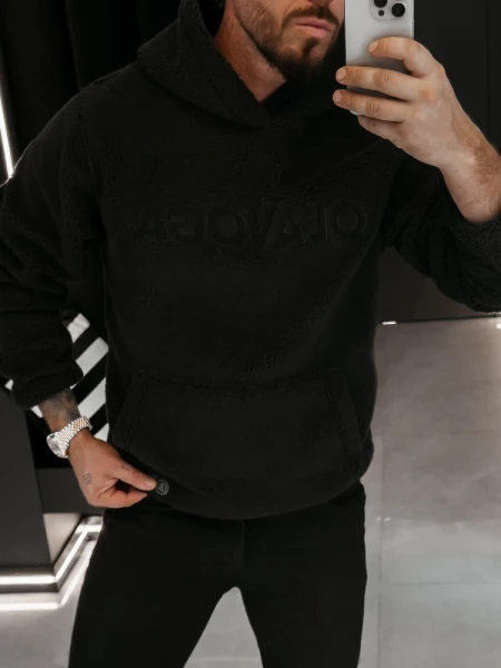 Bluza męska OLAVOGA BEARHOOD 2026 czarna - maWer Fashion