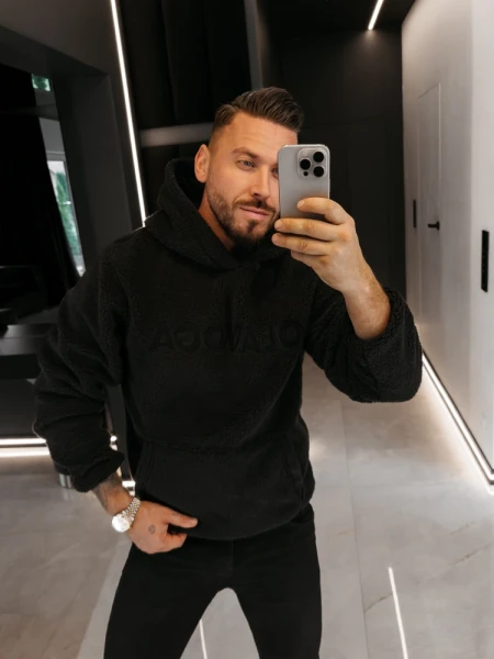 Bluza męska OLAVOGA BEARHOOD 2026 czarna - maWer Fashion