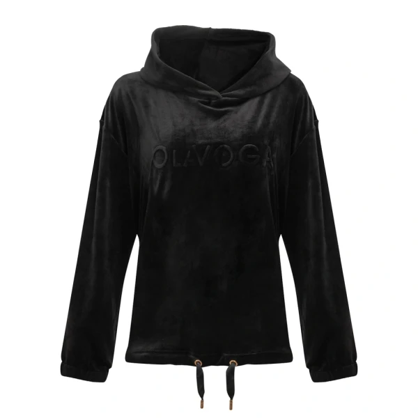 Welurowy komplet damski OLAVOGA BELORE 2026 czarny - maWer Fashion