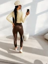 Spodnie damskie OLAVOGA FIKOR 2026 brąz - maWer Fashion